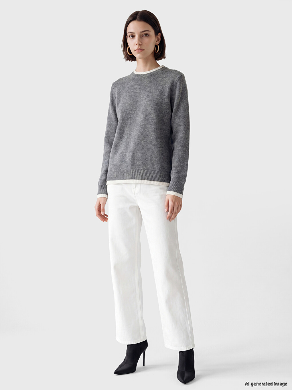 Crew Neck Women's Knitwear Sweater-1