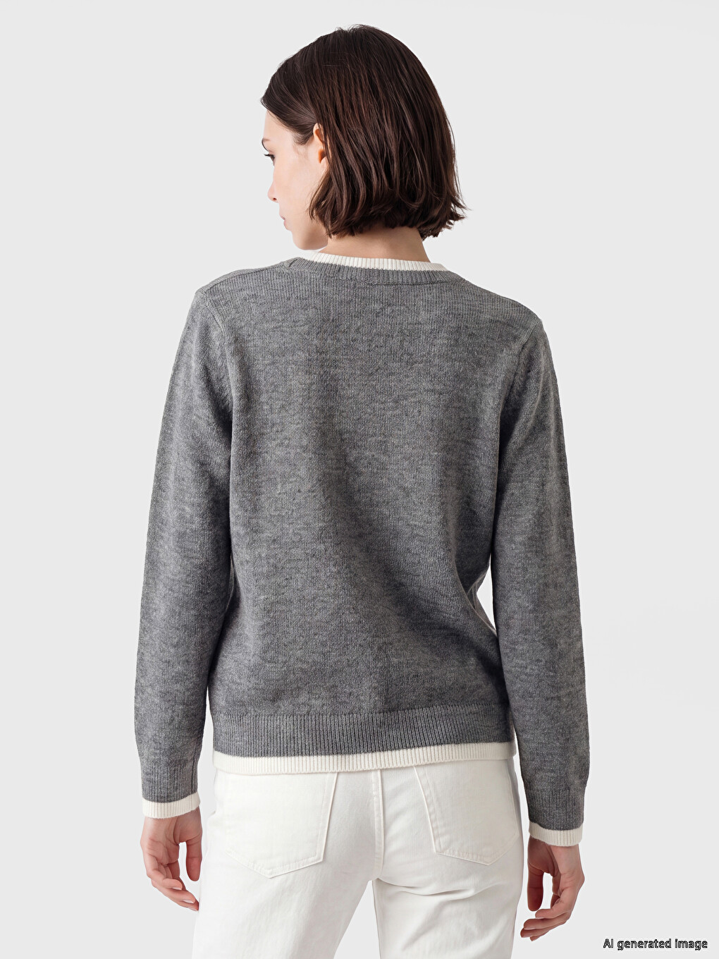 Crew Neck Women's Knitwear Sweater-3