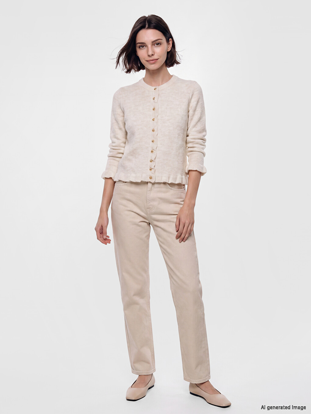 Crew Neck Women's Knitwear Cardigan-1