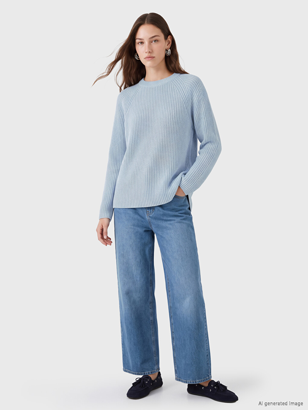 Crew Neck Women's Knitwear Sweater-1