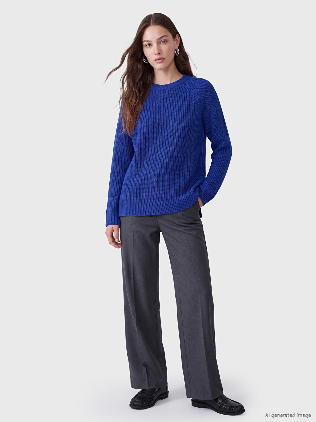 Crew Neck Women's Knitwear Sweater