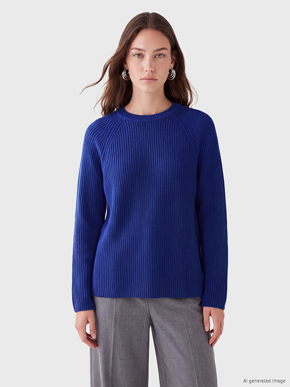 Crew Neck Women's Knitwear Sweater-1