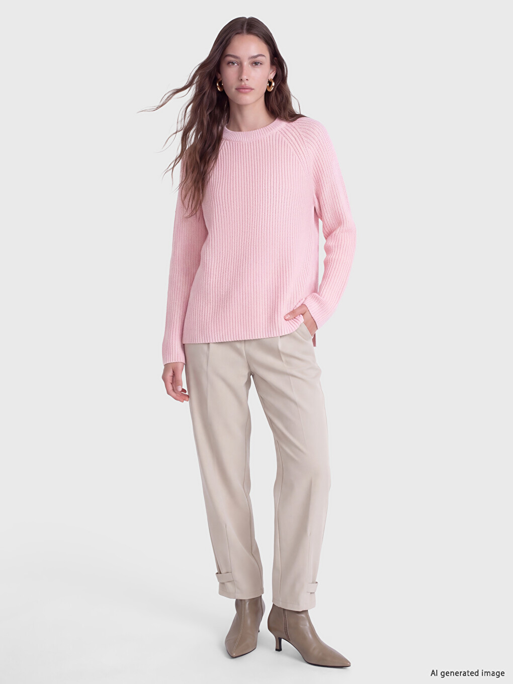 Crew Neck Women's Knitwear Sweater-1