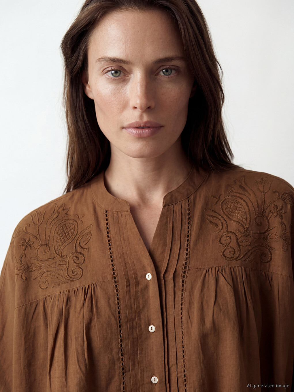 Woman Brown Shirt-2