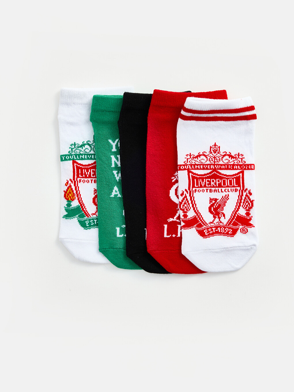 Karışık Liverpool Baskılı Erkek Çocuk Patik Çorap 5'li