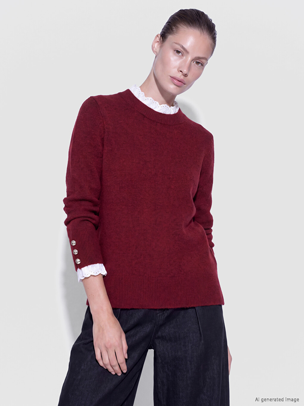 Woman Bordeaux Sweater