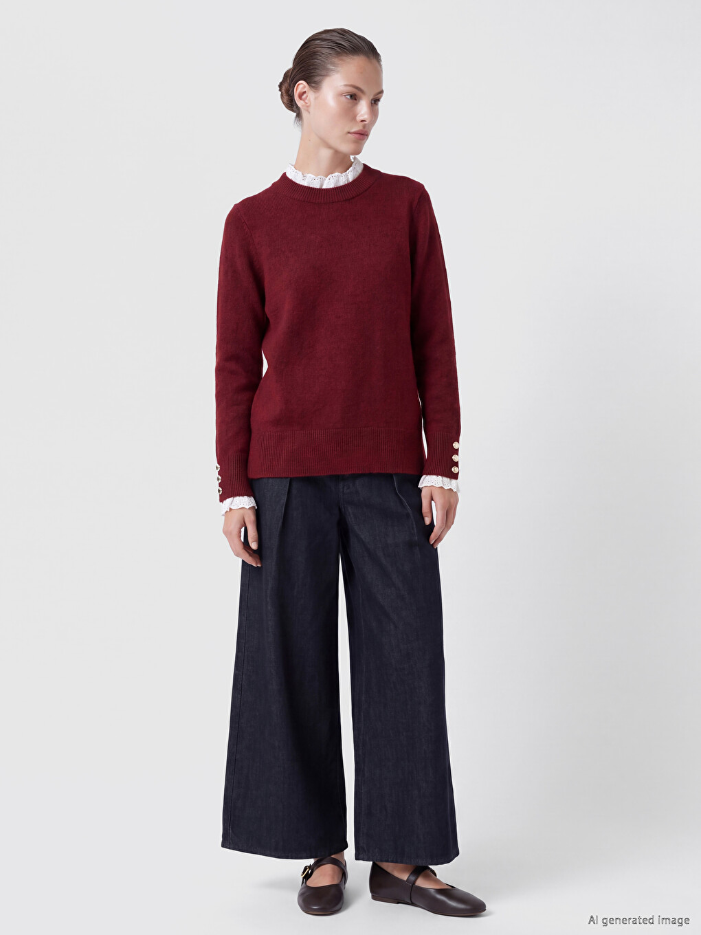 Woman Bordeaux Sweater-1