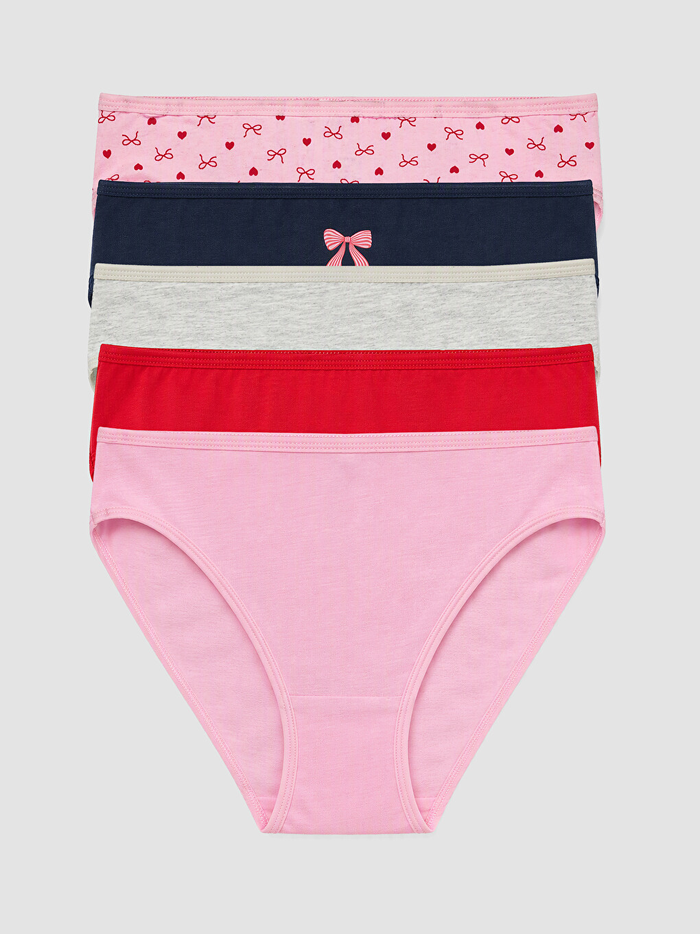 Pembe Baskılı Bikini Külot 5'li