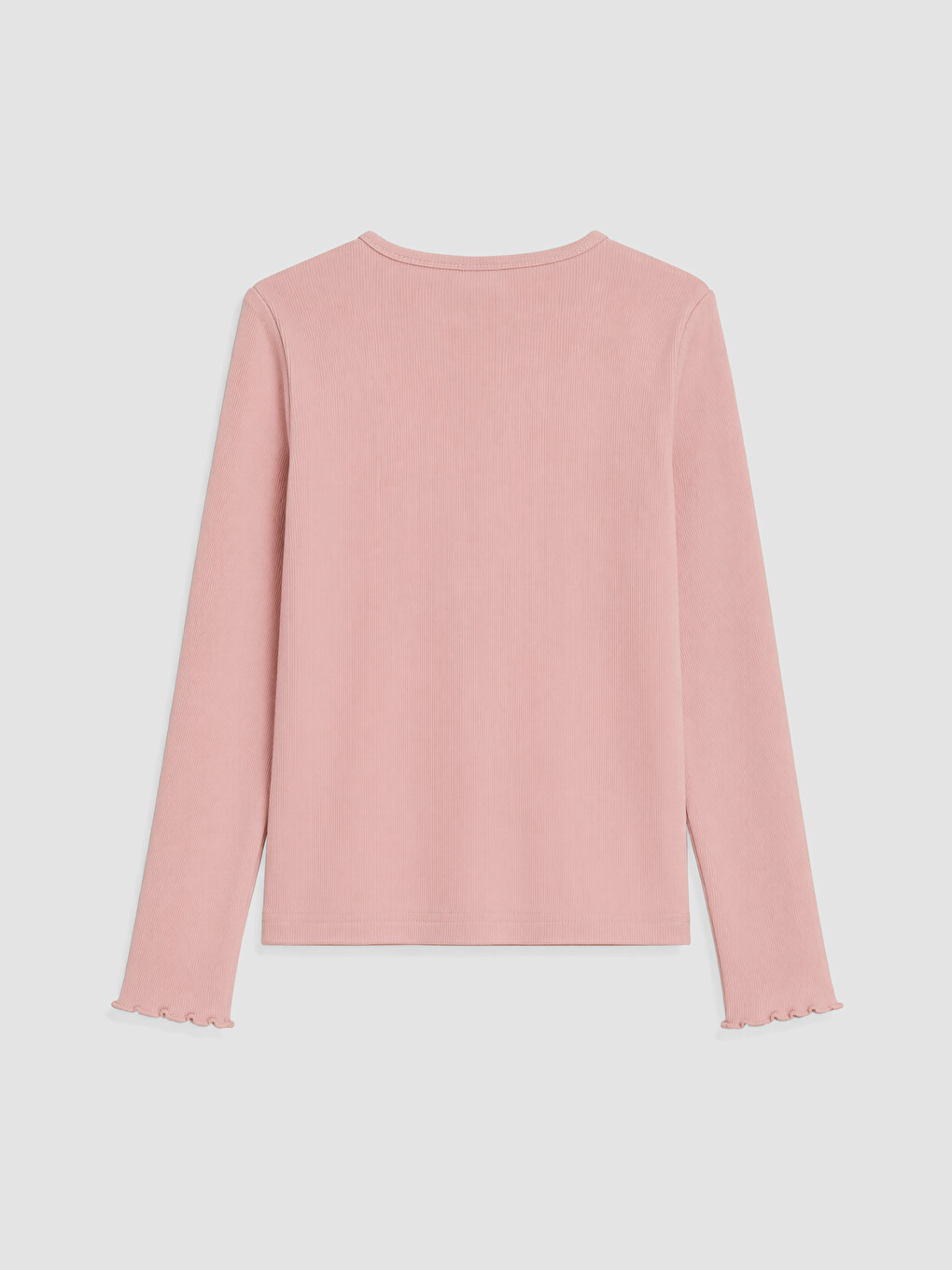 T-shirt E Thjeshtë Me Jakë Të Rrumbullakët Dhe Detaj Dritareje Për Vajza-2