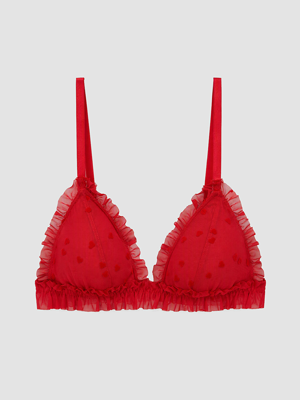 Non-wired Non Padded Heart Patterned Bralette