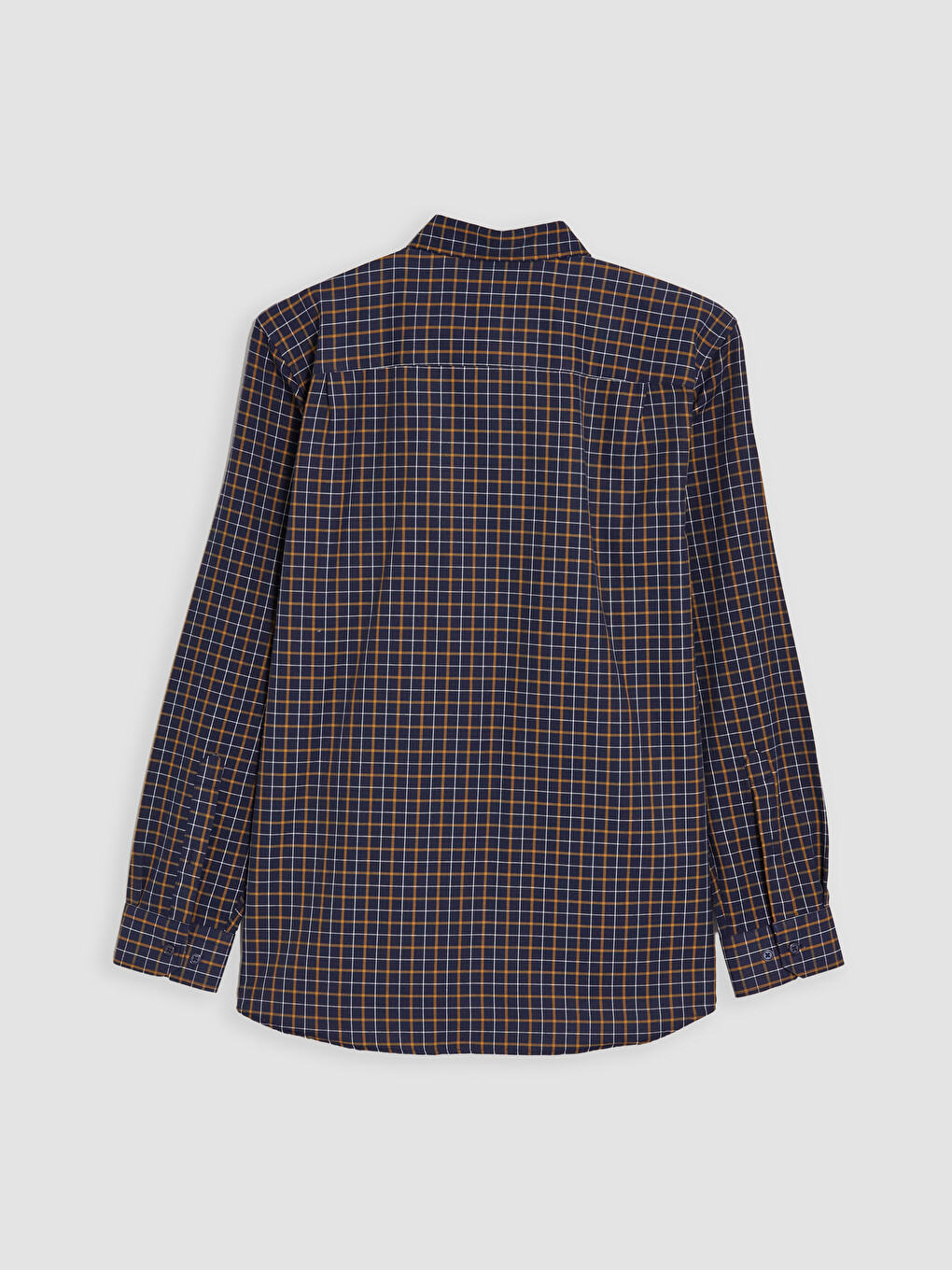 Regular Fit Plaid Twill Men's Shirt-5