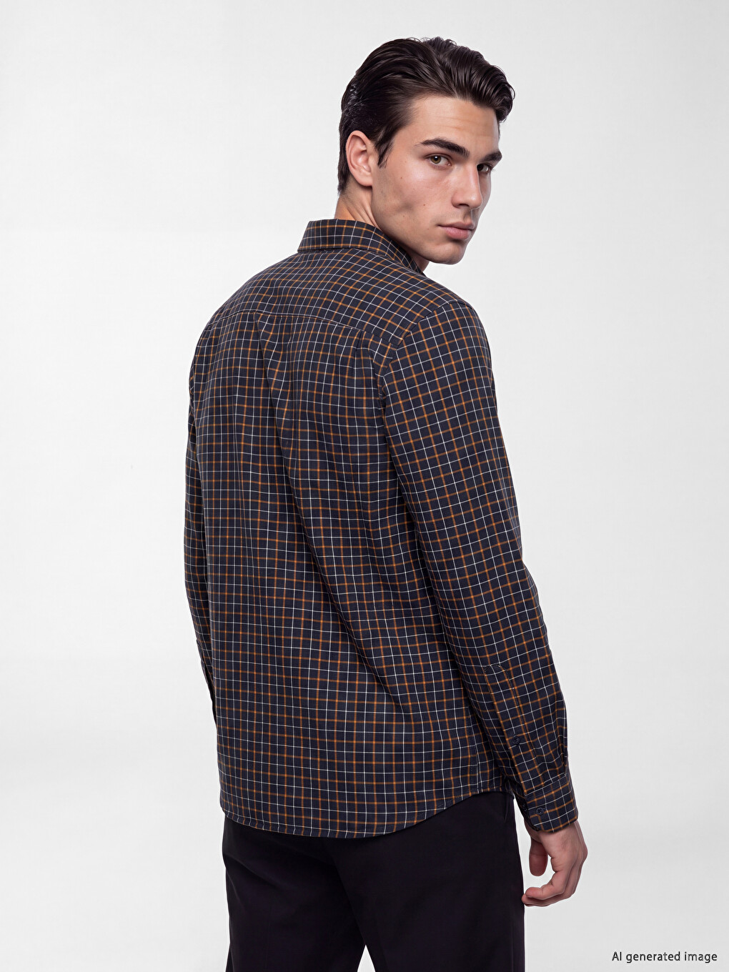 Regular Fit Plaid Twill Men's Shirt-2