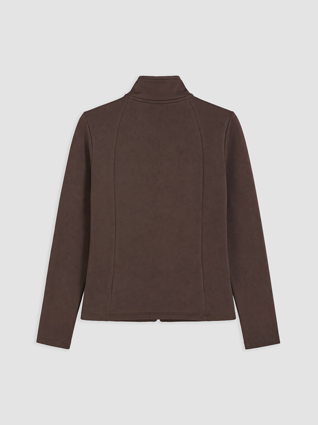Woman Brown Zip-up Sweatshirt-5