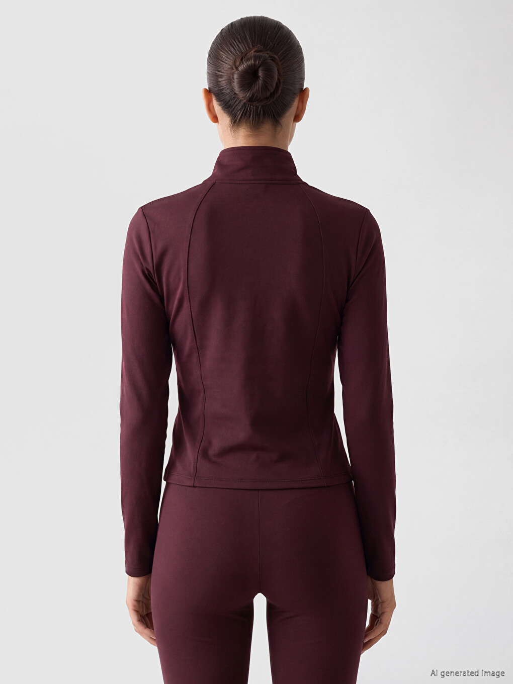 Woman Plum Zip-up Sweatshirt-3
