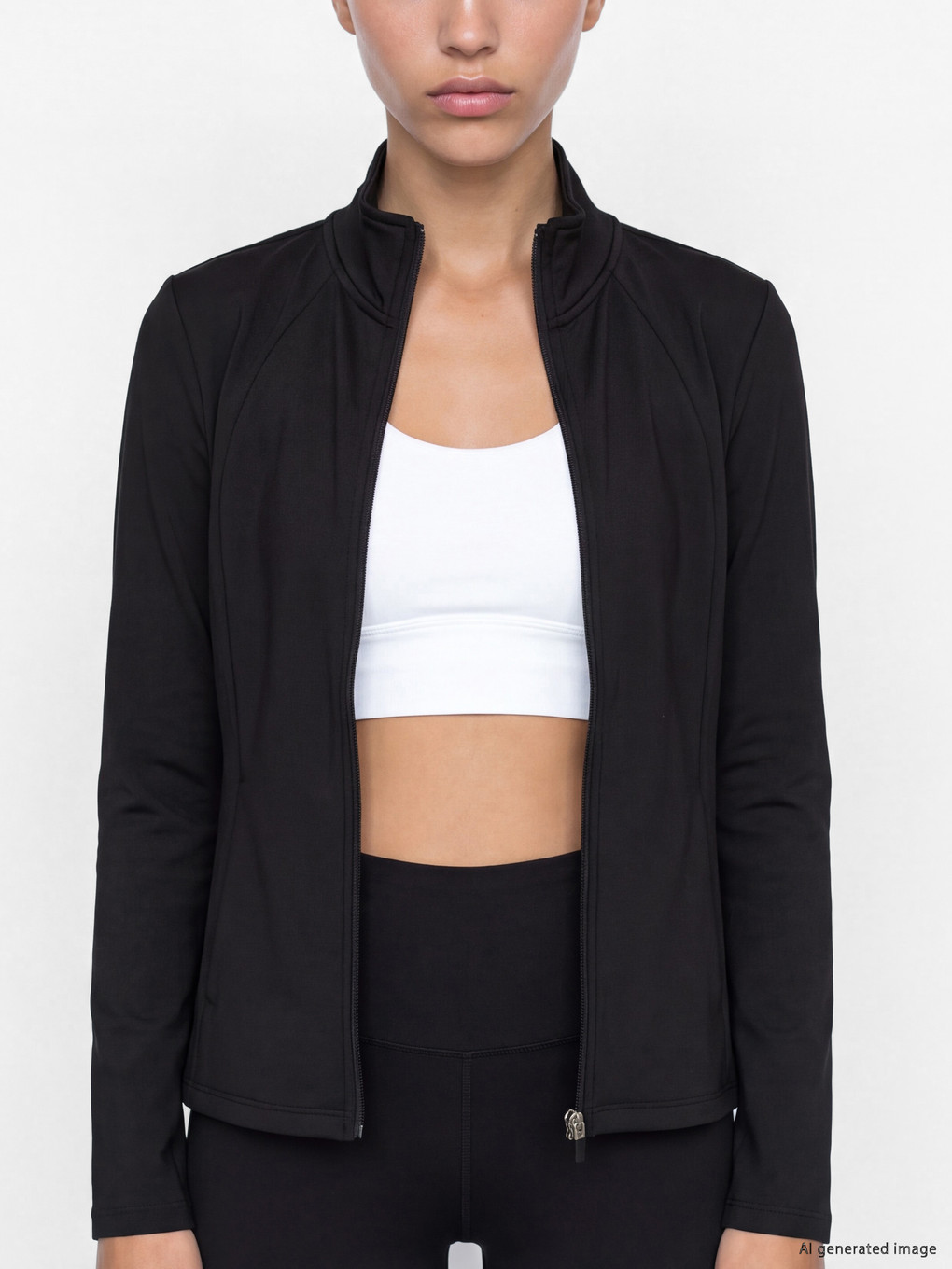 Thumbhole Women's Sport Zippered Sweatshirt-2