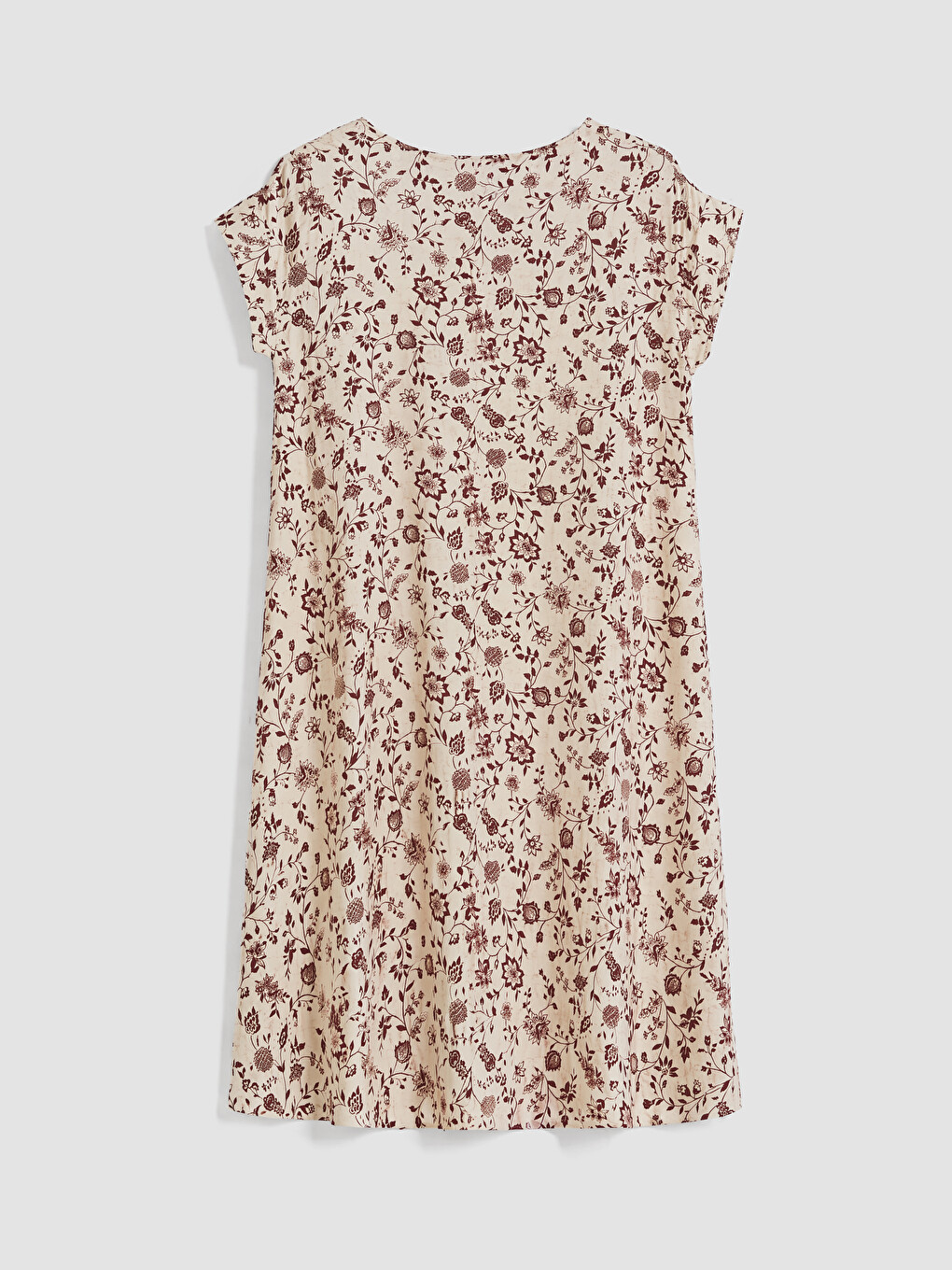 Crew Neck Flower Patterned Dress-6