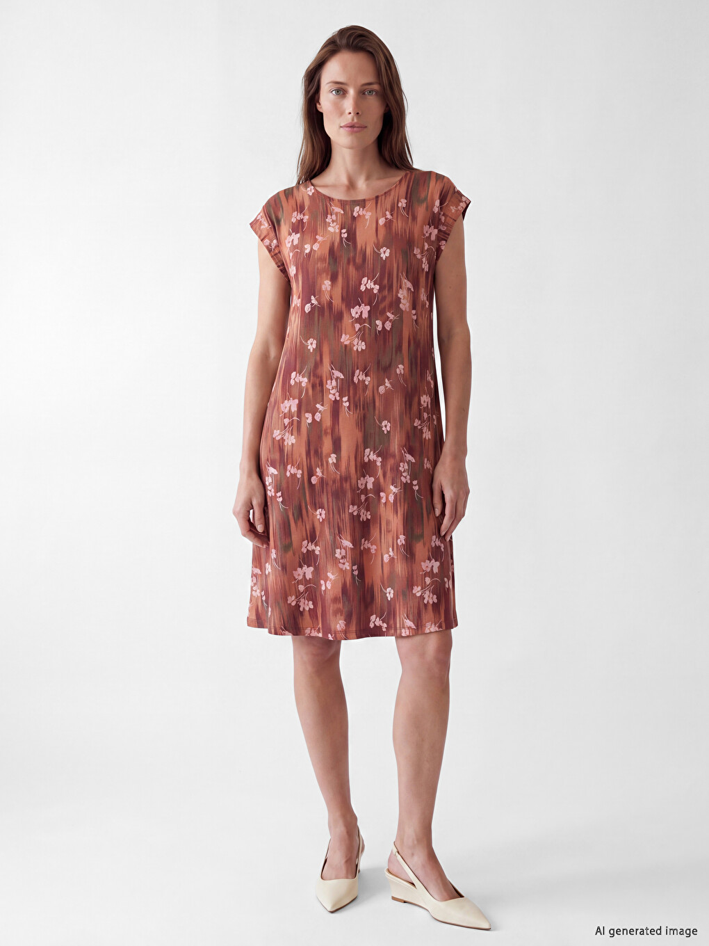 Woman Brown Dress