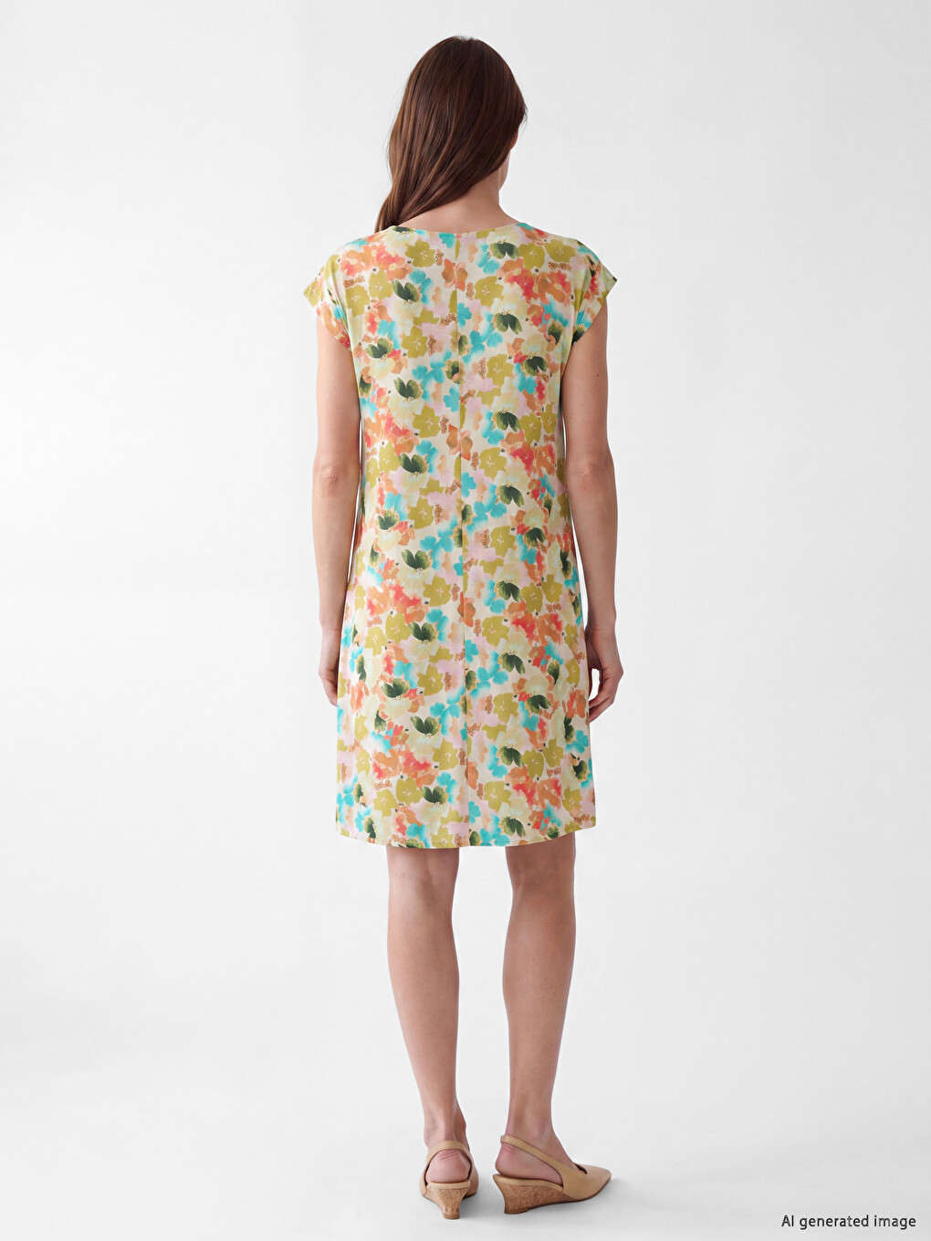 Crew Neck Printed Mini Dress-3