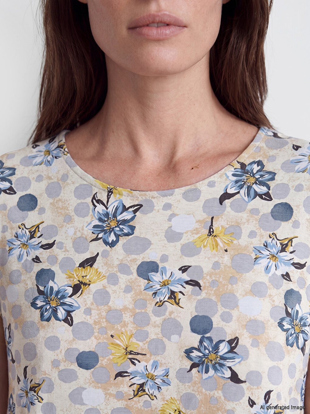 Crew Neck Floral Dress-2