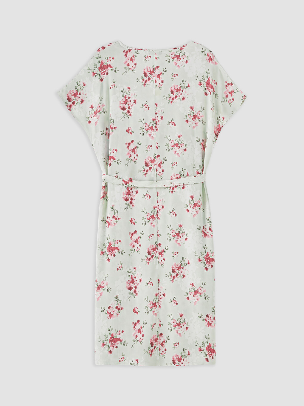 Crew Neck Floral Sash Dress-5