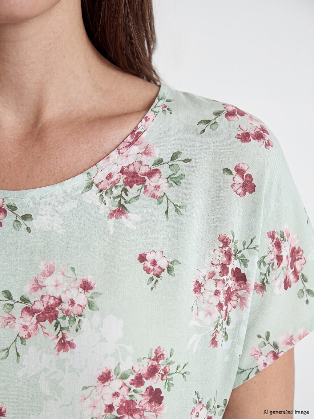 Crew Neck Floral Sash Dress-2