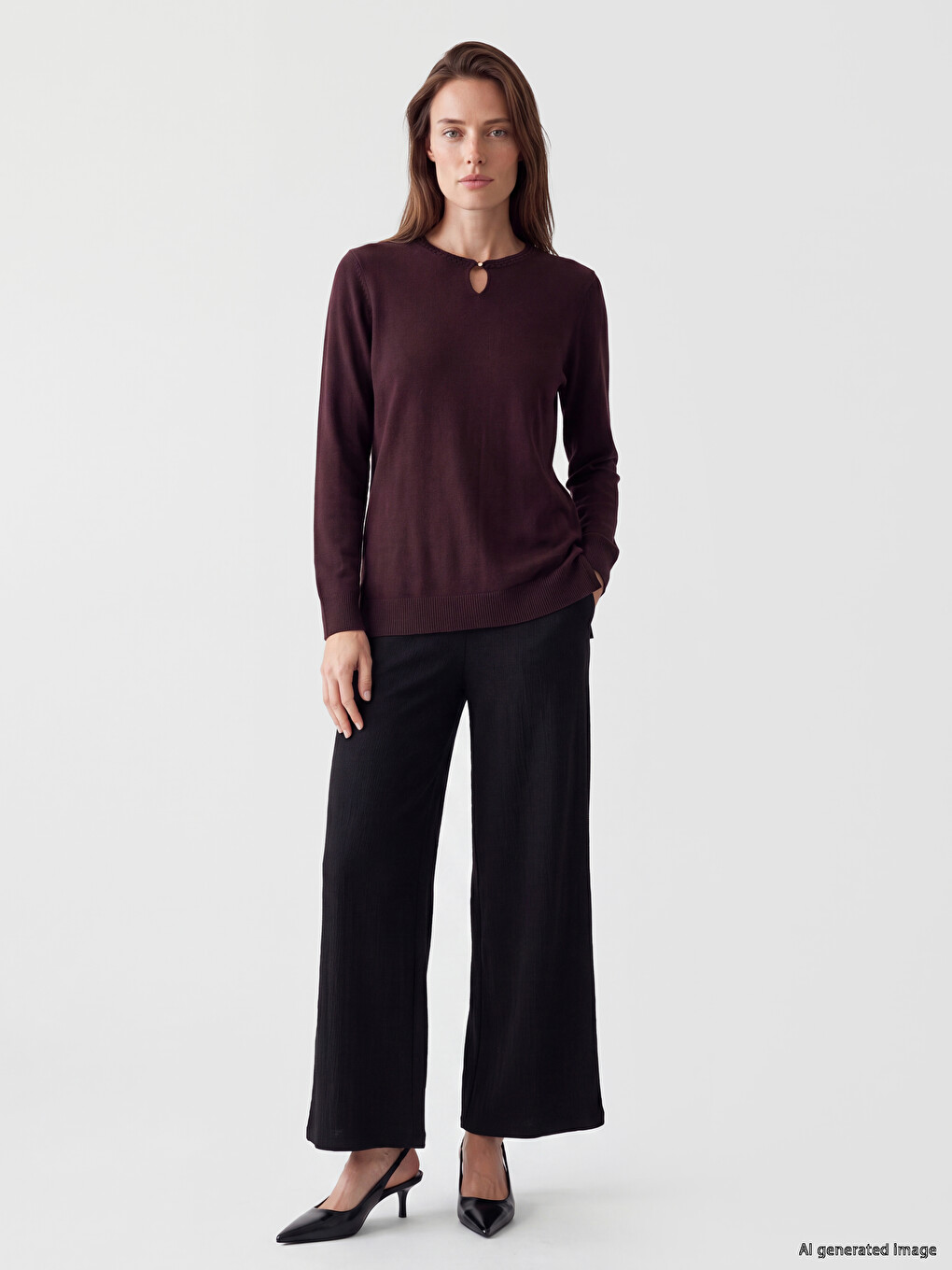 Pulover Tricot Guler Rotund Femei-1