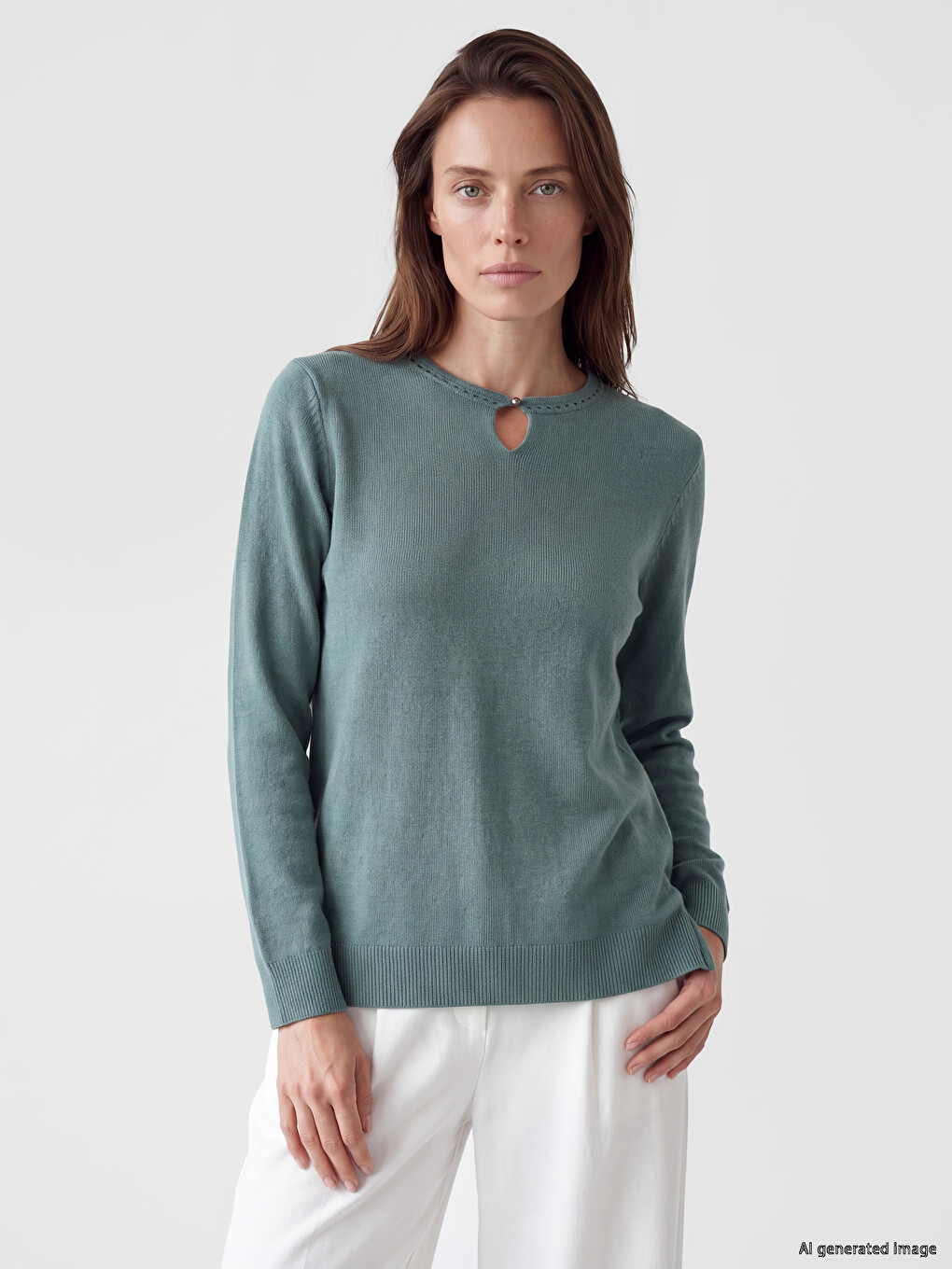 Pulover Tricot Femei Guler Rotund