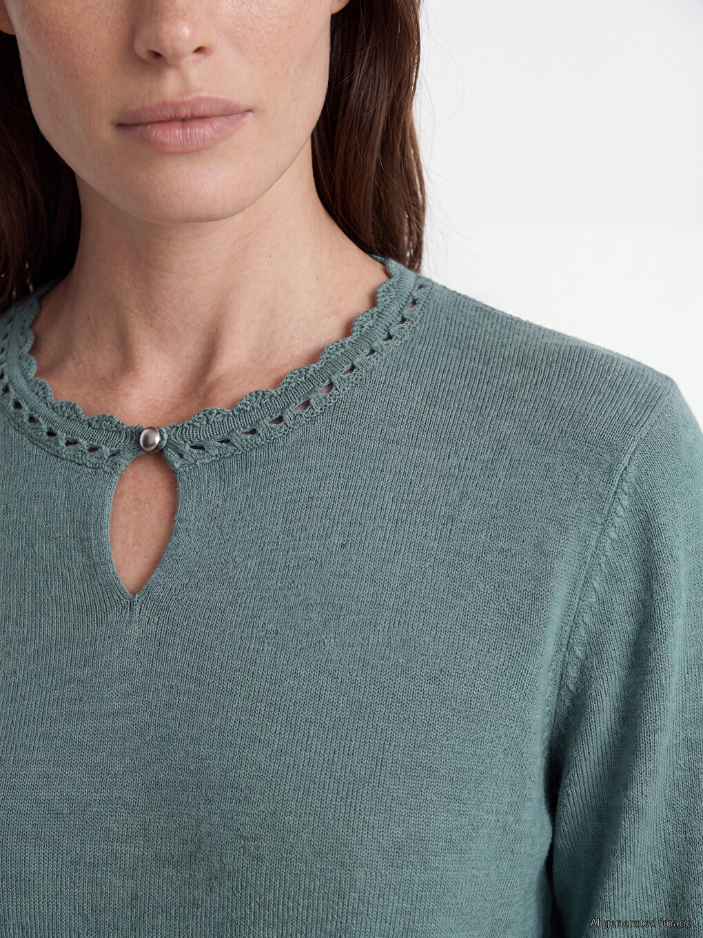 Pulover Tricot Femei Guler Rotund-2