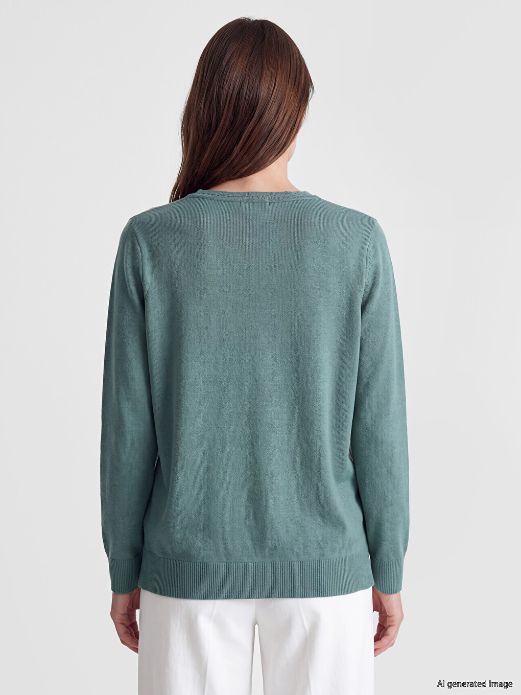 Pulover Tricot Femei Guler Rotund-3