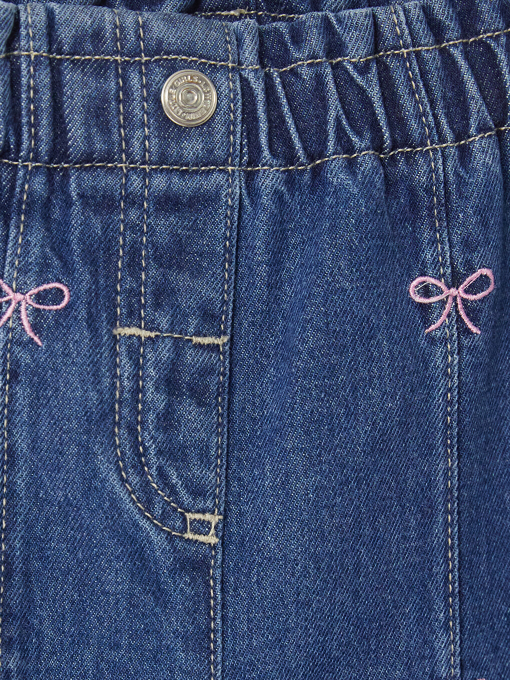 Bow Embroidered Wideleg Girls' Jeans-1