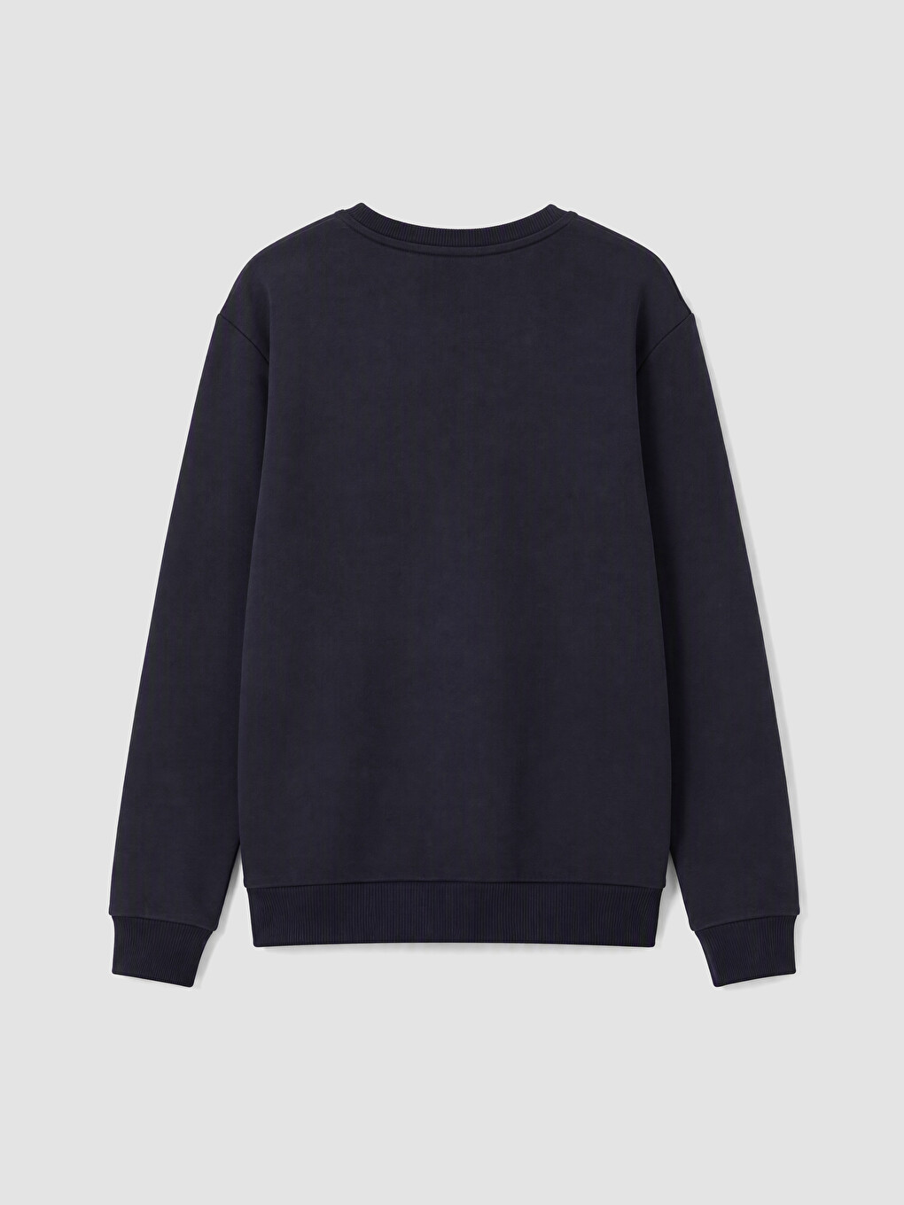 Lacivert Bisiklet Yaka Baskılı Erkek Sweatshirt-5