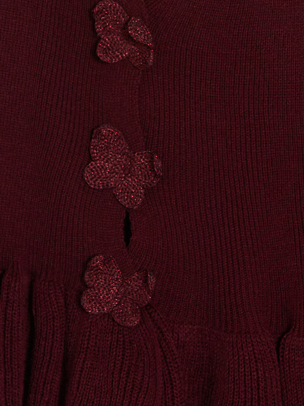 Flower Buttoned Girls' Knitwear Set-2