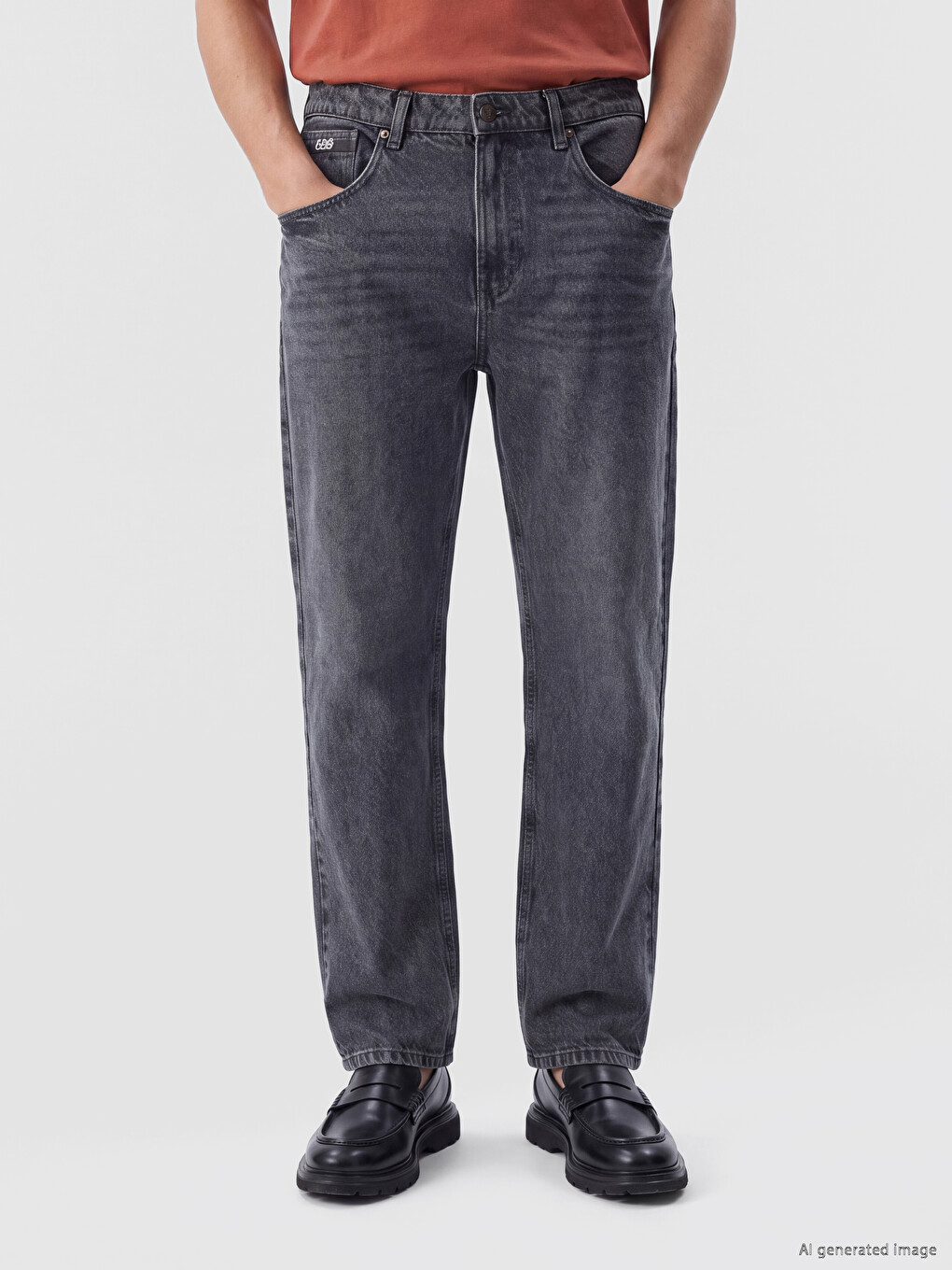 710 Loose Fit Ерлердің Джинсы Шалбары-1