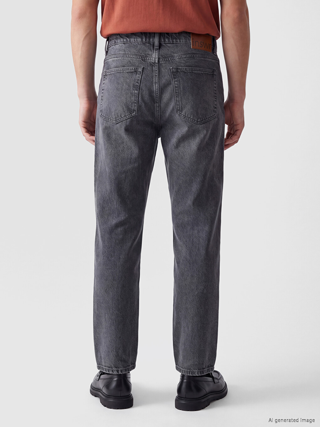 710 Loose Fit Ерлердің Джинсы Шалбары-3