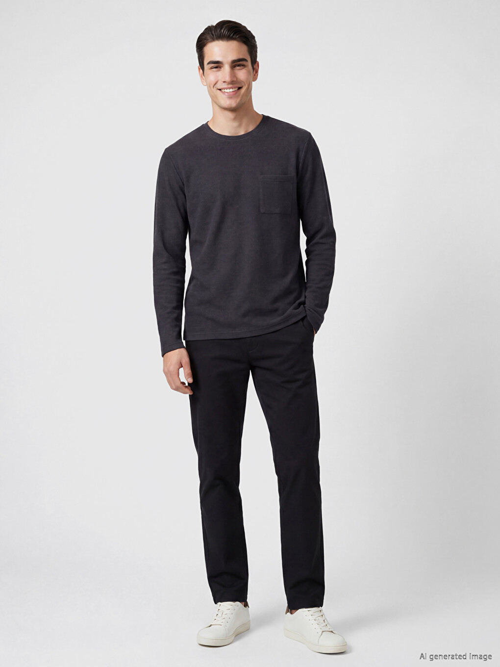 Sweat-shirt Homme À Col Rond-1