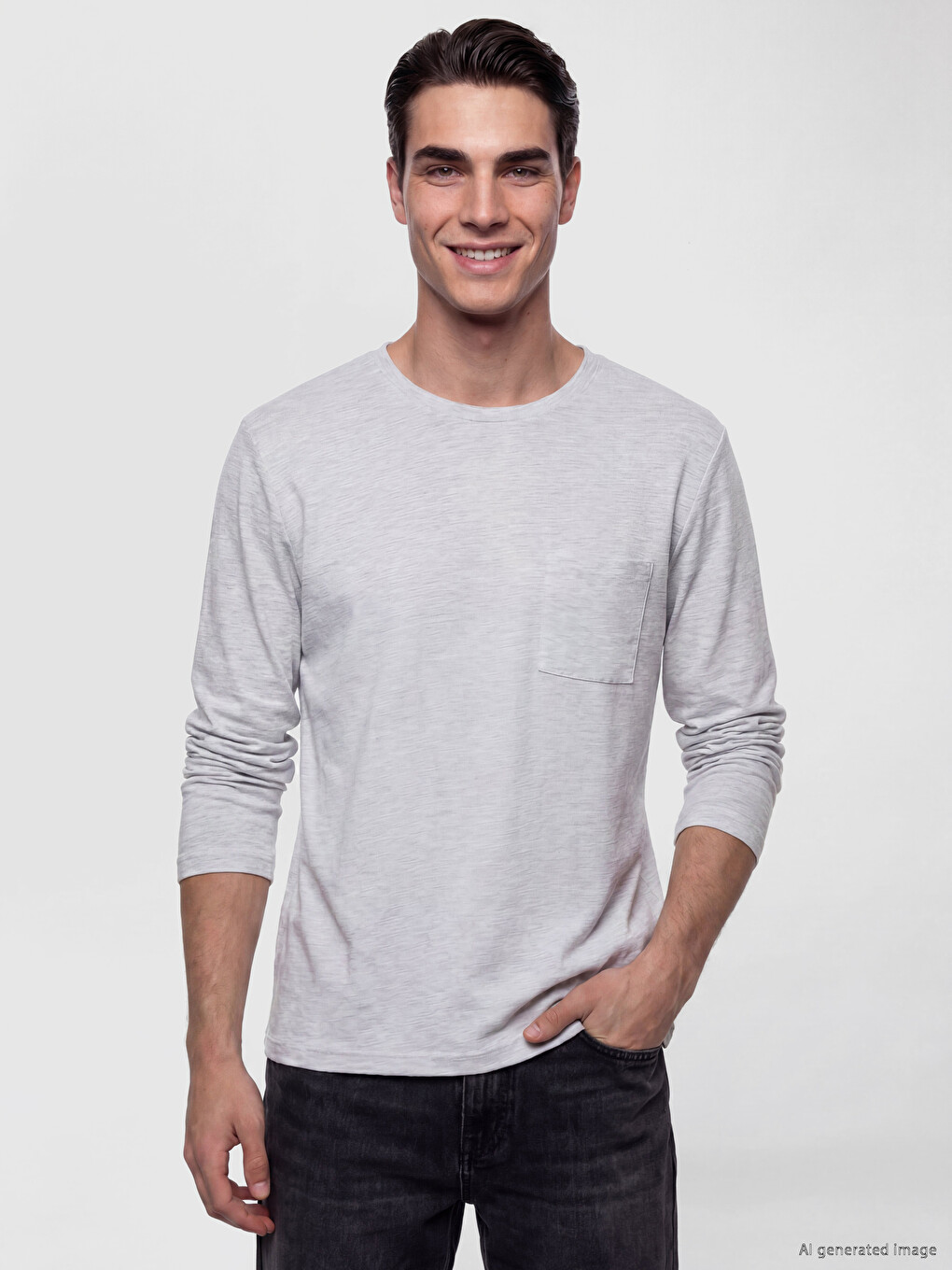 Patterned Crew Neck Men's Sweatshirt