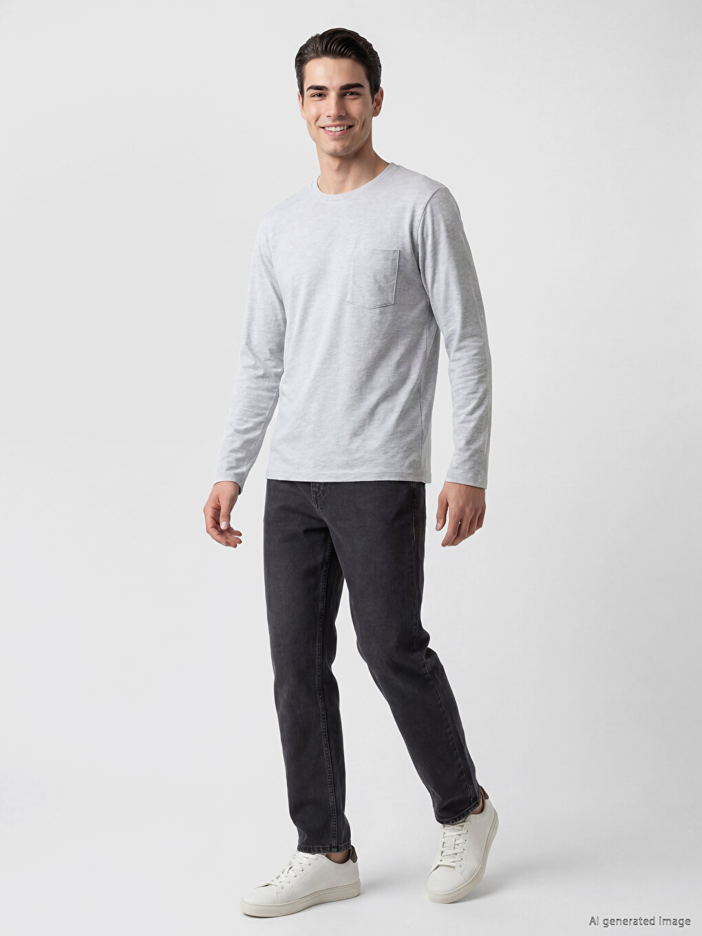 Patterned Crew Neck Men's Sweatshirt-1
