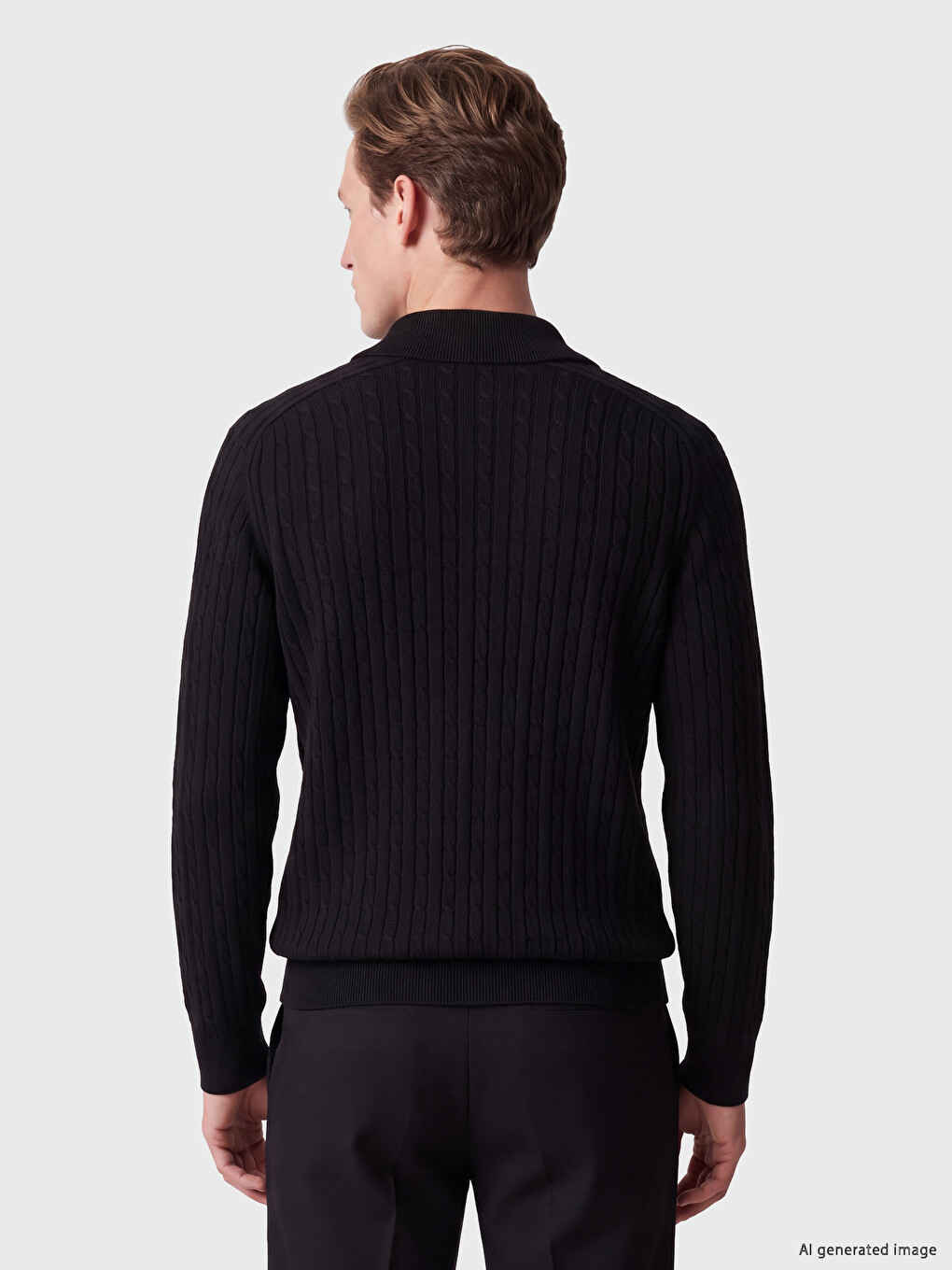 Siyah Regular Fit Erkek Triko Hırka-3