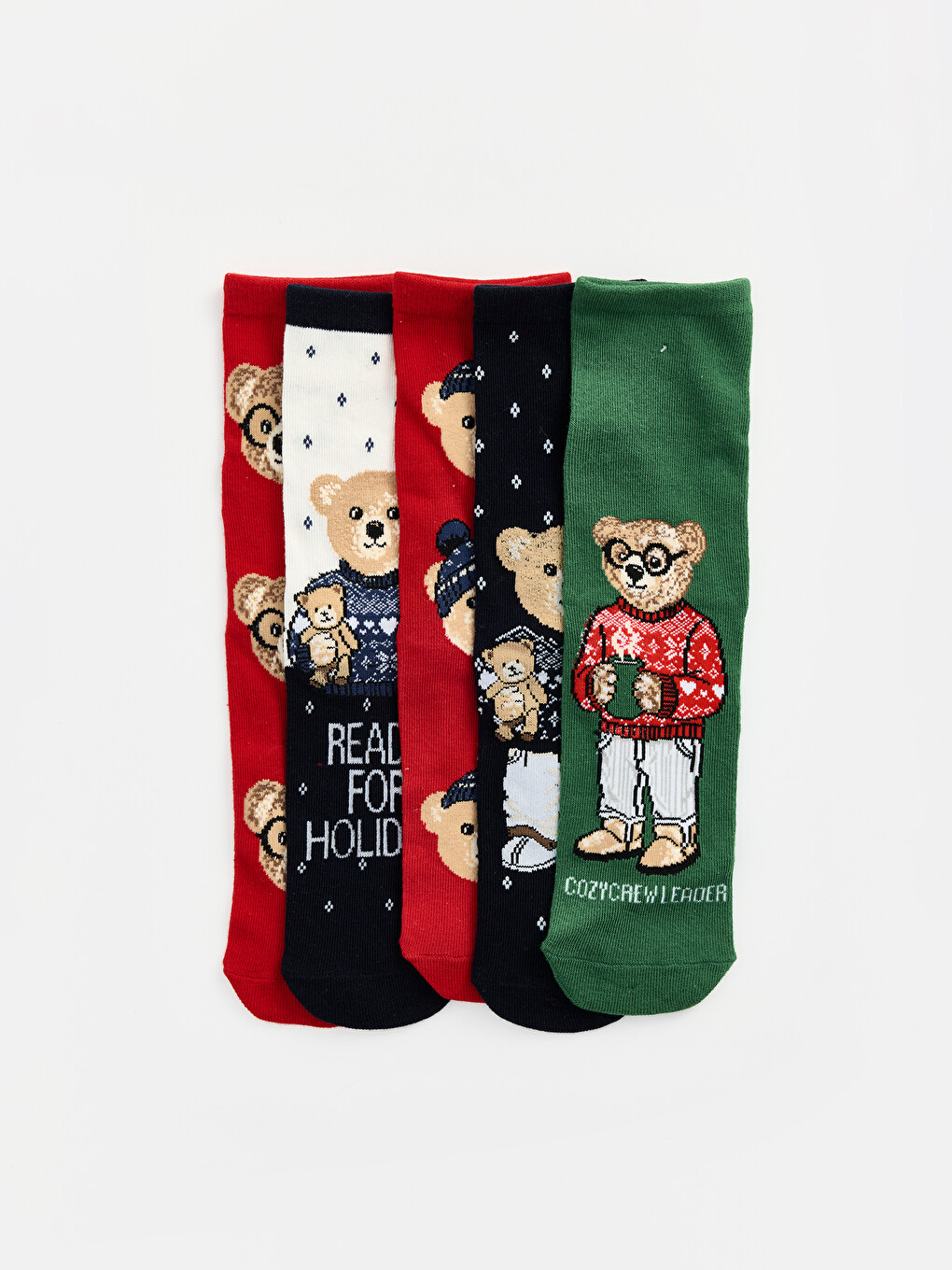 Bear Patterned Boys' Ankle Socks 5-pack