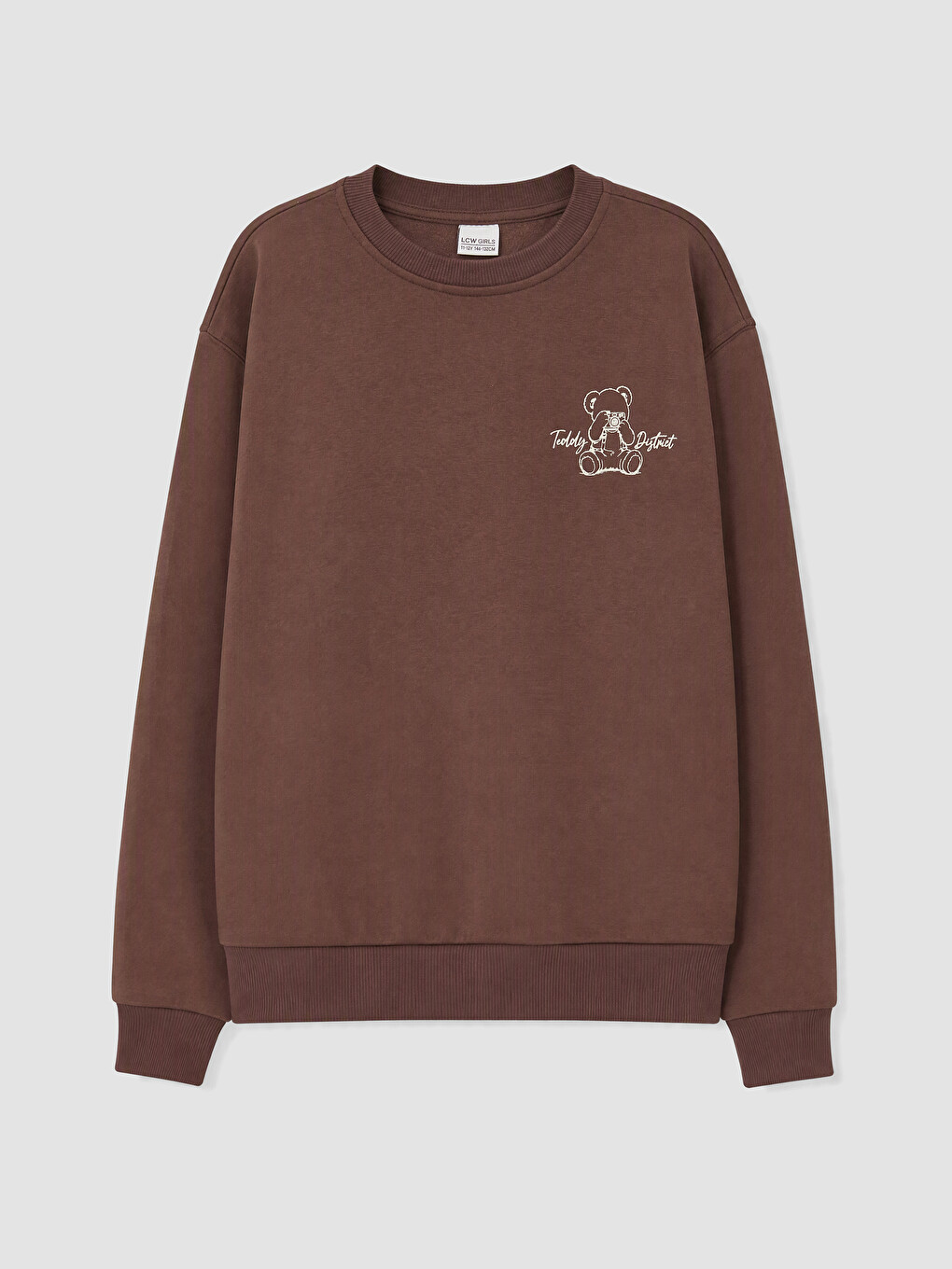 Bej 2'li Baskılı Kız Çocuk Kalın Sweatshirt-4