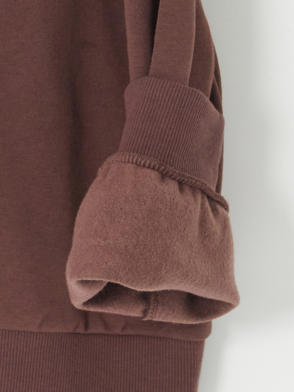 Bej 2'li Baskılı Kız Çocuk Kalın Sweatshirt-6