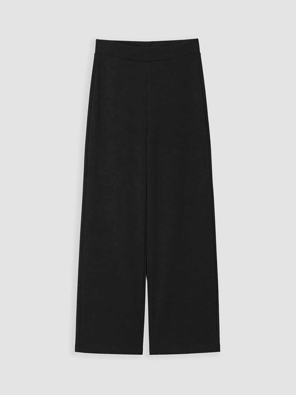 Siyah Beli Lastikli Kadın Krep Pantolon