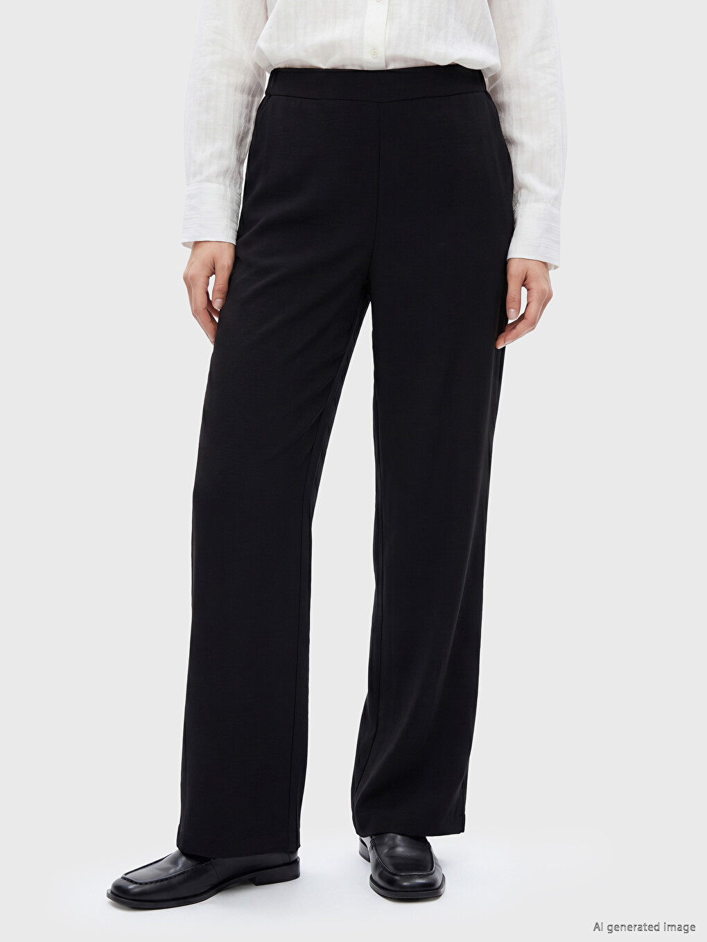 Elastic Waist Women's Trousers-1