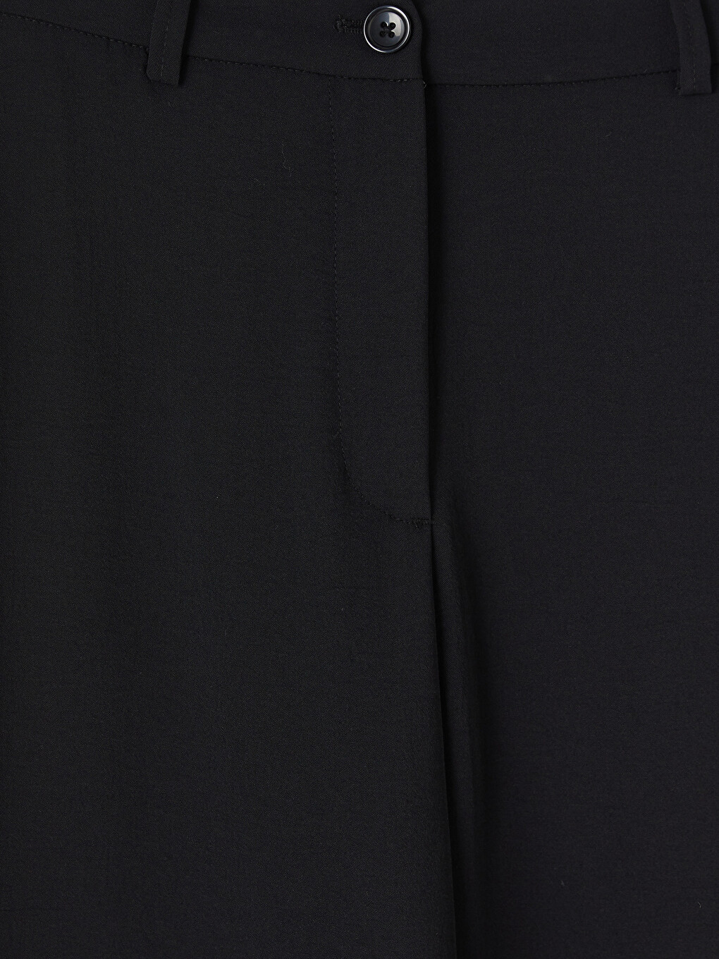 Siyah Regular Fit Geniş Paça Kadın Pantolon-1