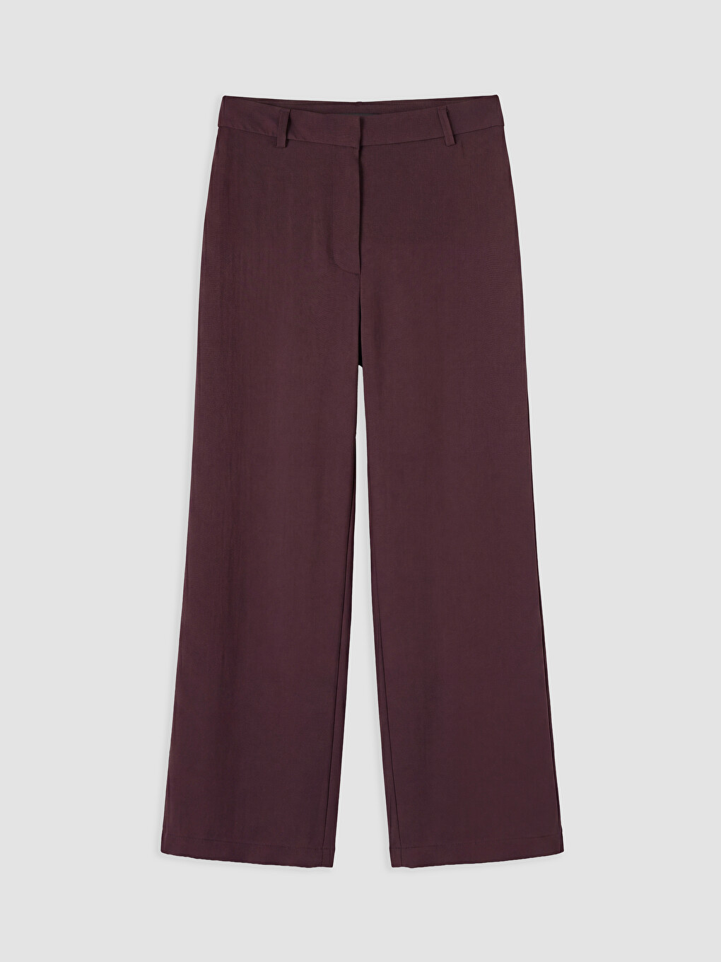 Bordo Regular Fit Geniş Paça Kadın Pantolon