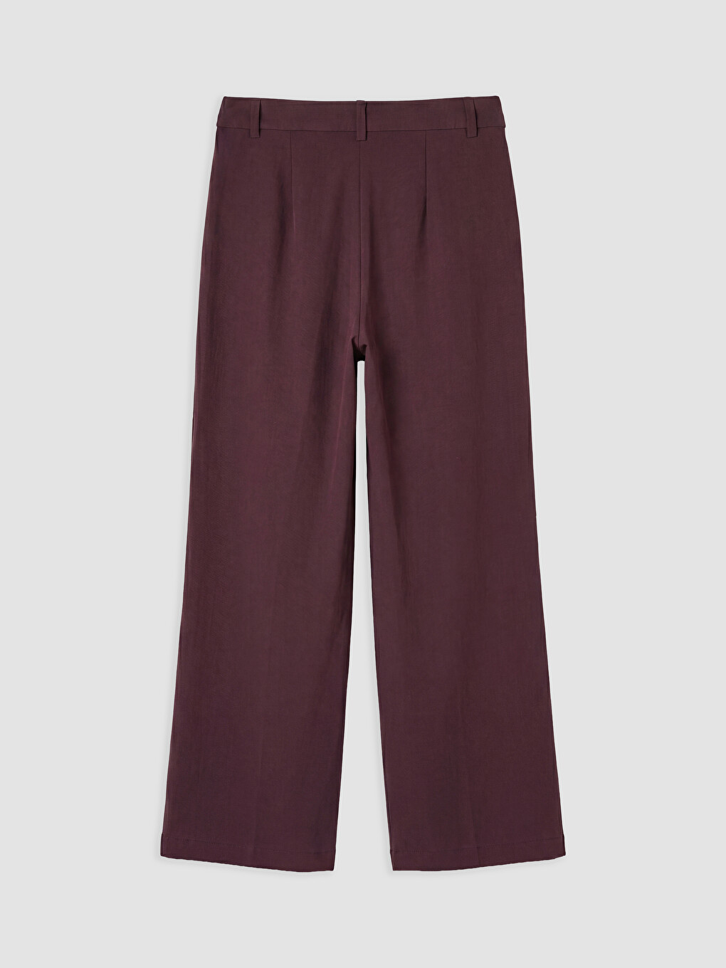 Bordo Regular Fit Geniş Paça Kadın Pantolon-1