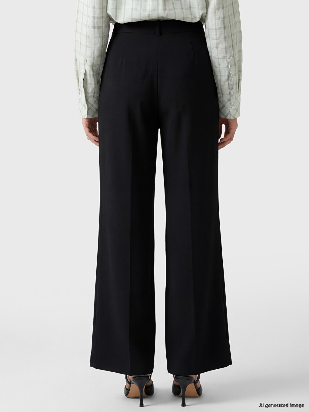 Regular Fit Wide Leg Women's Trousers-3