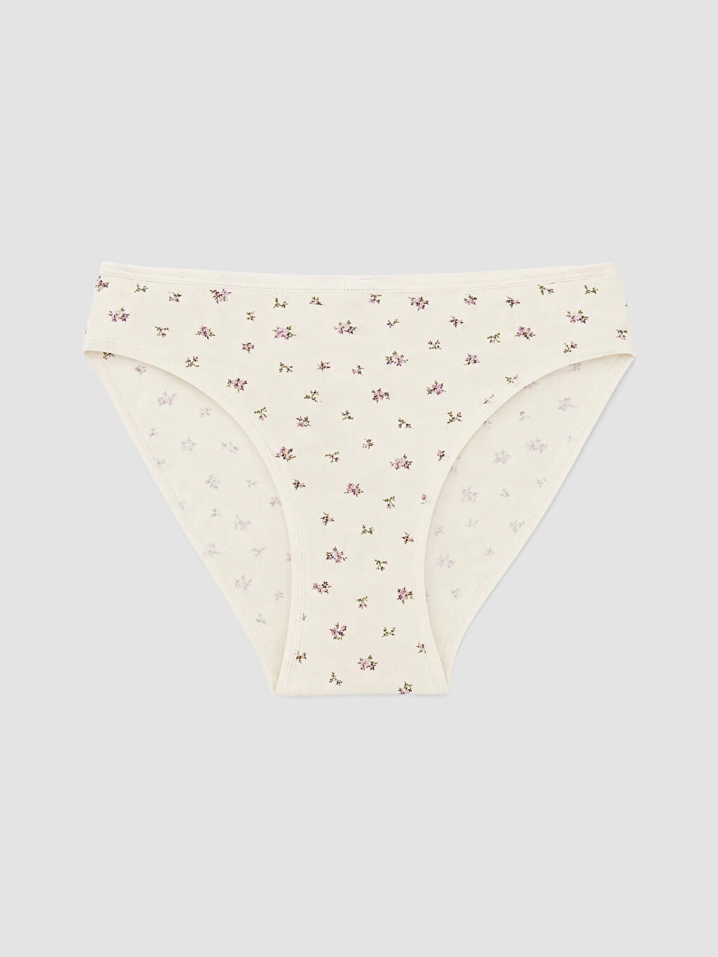Ekru Çiçekli Bikini Külot 5'li-2