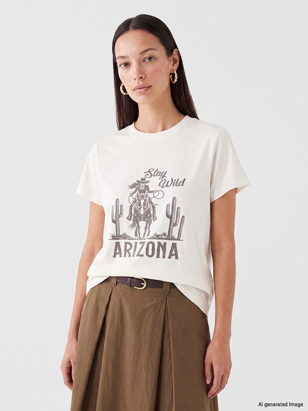 Ženska Majica Sa Okruglim Izrezom Arizona Sa Štampom