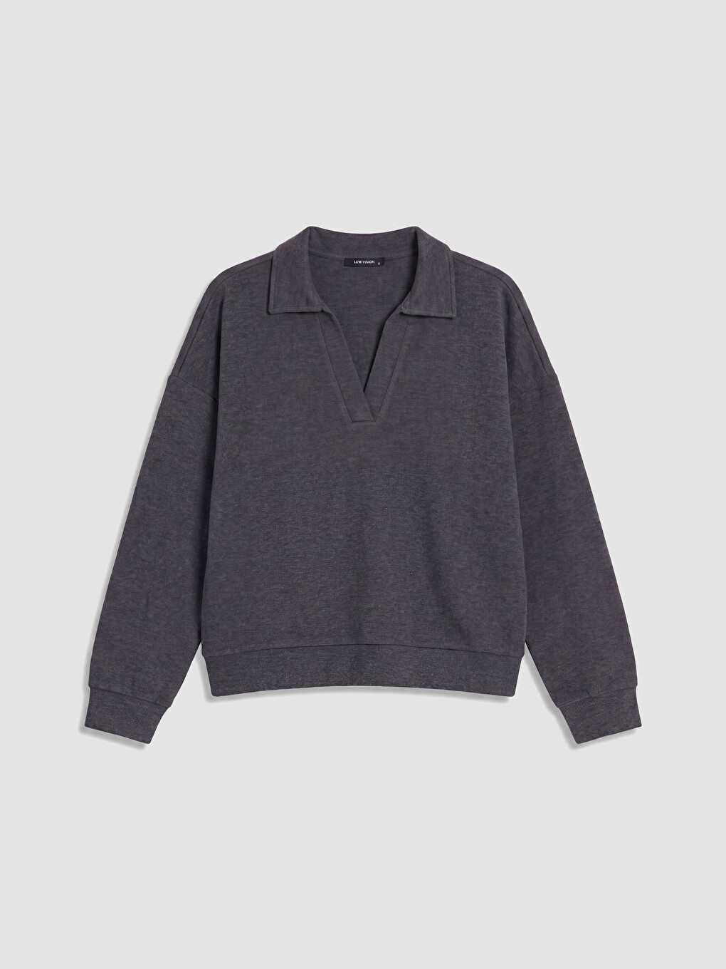Ženska Oversize Dukserica S Polo Kragnom-4